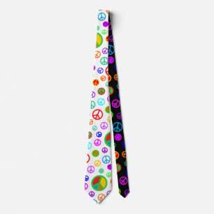 PEACE - Flat pattern multicolored + your backgr. Tie