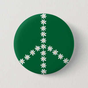 Peace Floral 6 Cm Round Badge