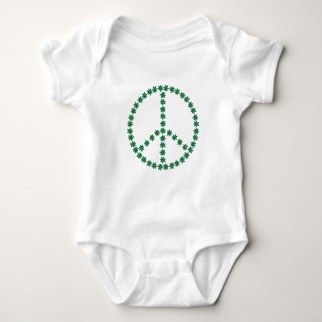 Peace Floral Baby Bodysuit (Front)