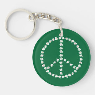 Peace Floral Key Ring