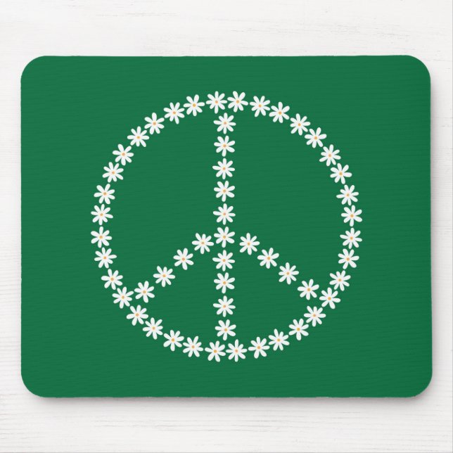 Peace Floral Mouse Mat (Front)