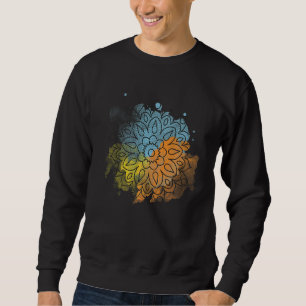 Peace Flower Colourful Mandala Floral Pattern Whit Sweatshirt