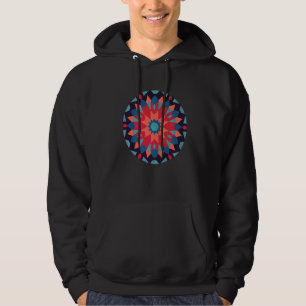 Peace Flower Mandala Floral Pattern Blue Red Hoodie