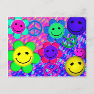 Peace Flower Smilies Postcard