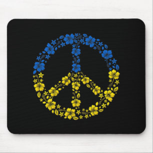 Peace Flower Ukraine I Stand With Ukraine Flag Mouse Mat