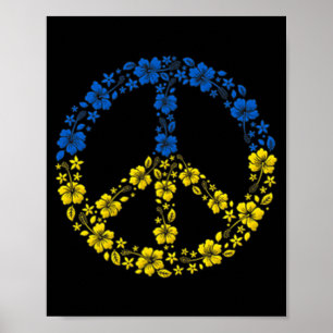 Peace Flower Ukraine  I Stand With Ukraine Flag  Poster
