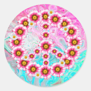 Peace flowers stickers