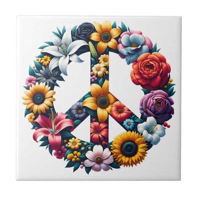 Peace Flowers Tile (Front)