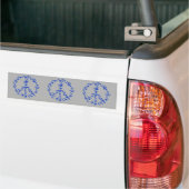 Peace Flying Birds Blue on Grey Bumper Sticker (On Truck)
