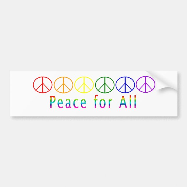 Peace for All - Rainbow Bumper Sticker (Front)