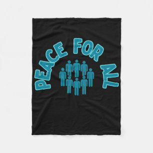 Peace For All Sticker Peace Sticker One World Fleece Blanket