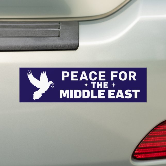 Peace for Middle East Israel Palestine Anti-War Bumper Sticker (On Car)