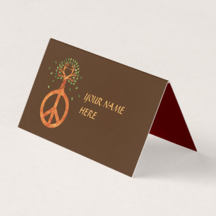 Peace For Trees - Flower Power Heart 1 Business Card