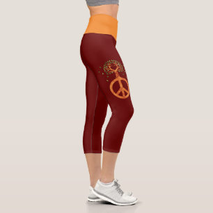 Peace For Trees - Flower Power Heart 1 Capri Leggings