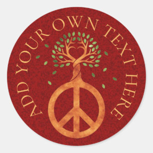 Peace For Trees - Flower Power Heart 1 Classic Round Sticker