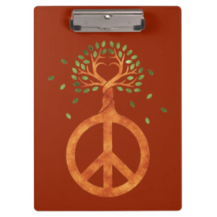 Peace For Trees - Flower Power Heart 1 Clipboard