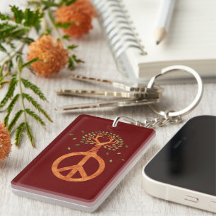Peace For Trees - Flower Power Heart 1 Key Ring