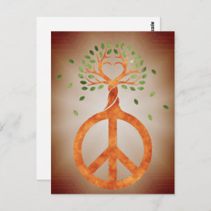 Peace For Trees - Flower Power Heart 1 Postcard
