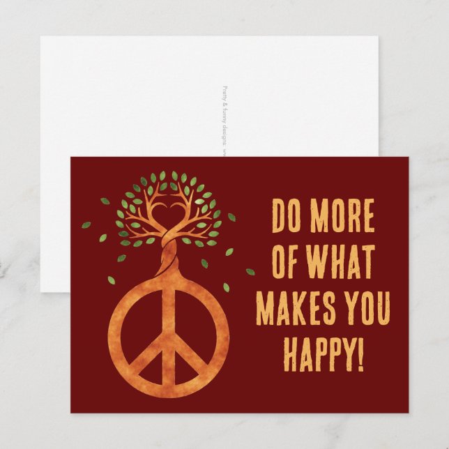 Peace For Trees - Flower Power Heart 1 Postcard (Front/Back)