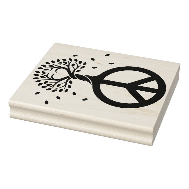 Peace For Trees - Flower Power Heart 1 Rubber Stamp (Stamp)