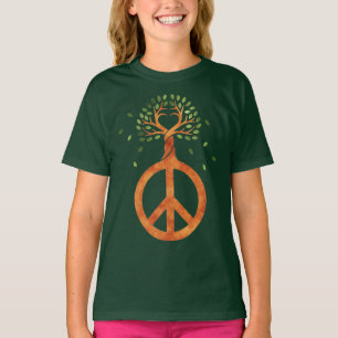 Peace For Trees - Flower Power Heart 1 T-Shirt