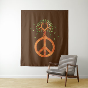 Peace For Trees - Flower Power Heart 1 Tapestry
