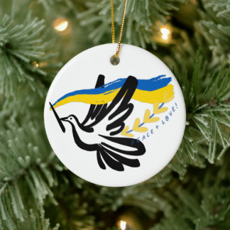 Peace for Ukraine Ceramic Tree Decoration