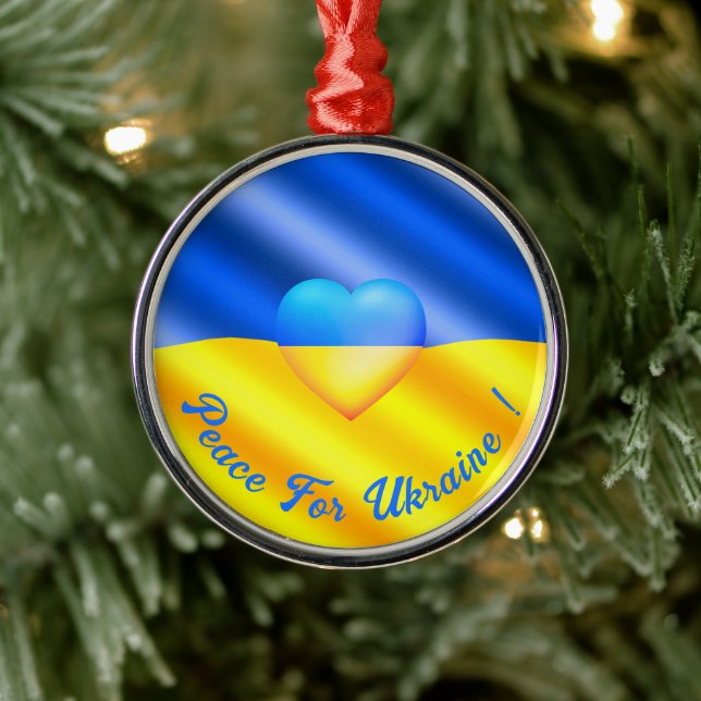 Peace For Ukraine Christmas Ornament Ukraine Flag (Tree)