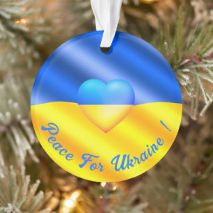 Peace For Ukraine Christmas Ornament Ukraine Flag