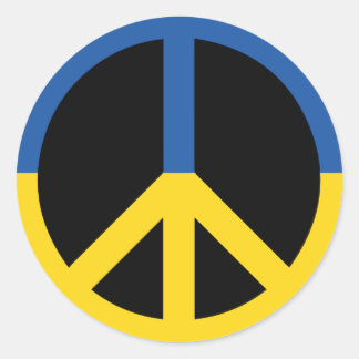 peace for ukraine classic round sticker