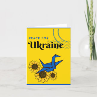 Peace for Ukraine- Crane & Sunflower Yellow Card