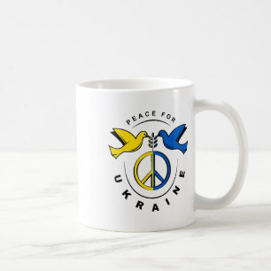 Peace For Ukraine Dove Ukraine Flag I Stand With U Coffee Mug
