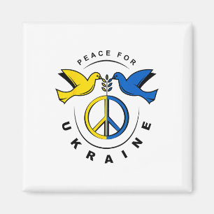 Peace For Ukraine Dove Ukraine Flag I Stand With U Magnet