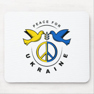 Peace For Ukraine Dove Ukraine Flag I Stand With U Mouse Mat