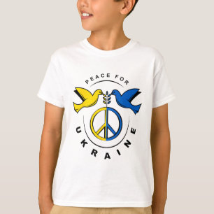 Peace For Ukraine Dove Ukraine Flag I Stand With U T-Shirt