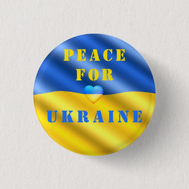 Peace For Ukraine - Flag Button - Freedom (Front)
