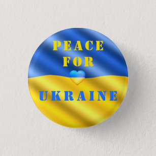 Peace For Ukraine - Flag Button - Freedom