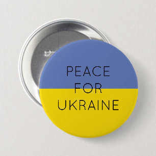 Peace For Ukraine Simple Minimal Ukrainian Flag 7.5 Cm Round Badge