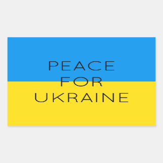    Peace For Ukraine Simple Minimal Ukrainian Flag Rectangular Sticker