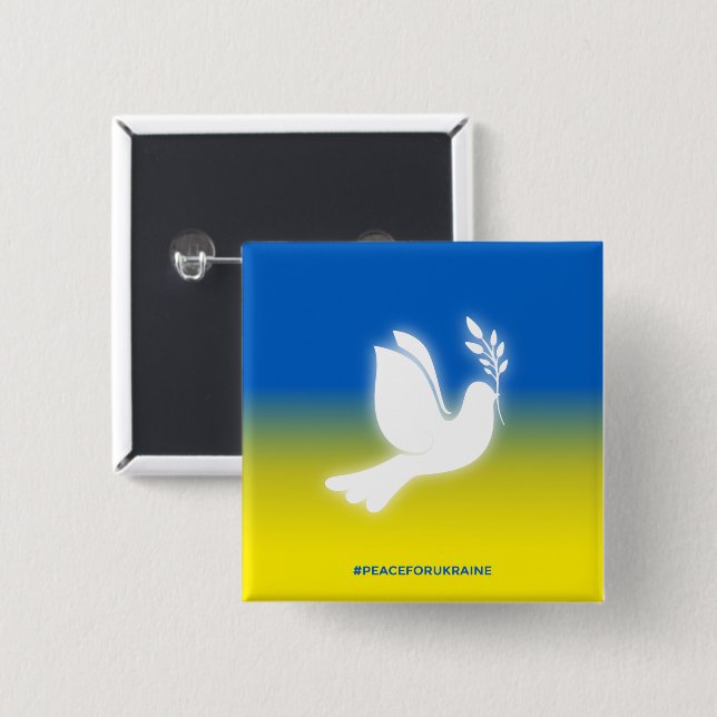 Peace for Ukraine Square Button (Front & Back)