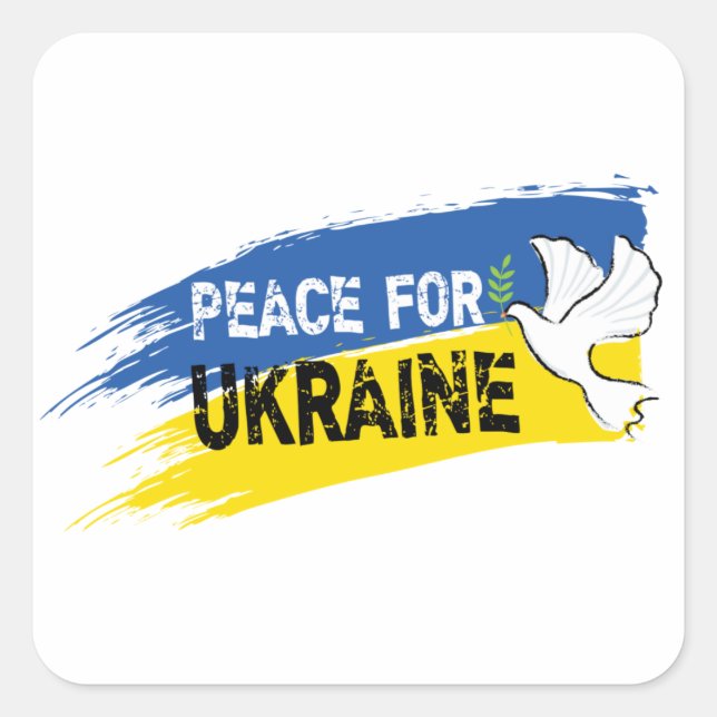 Peace for Ukraine Square Sticker (Front)