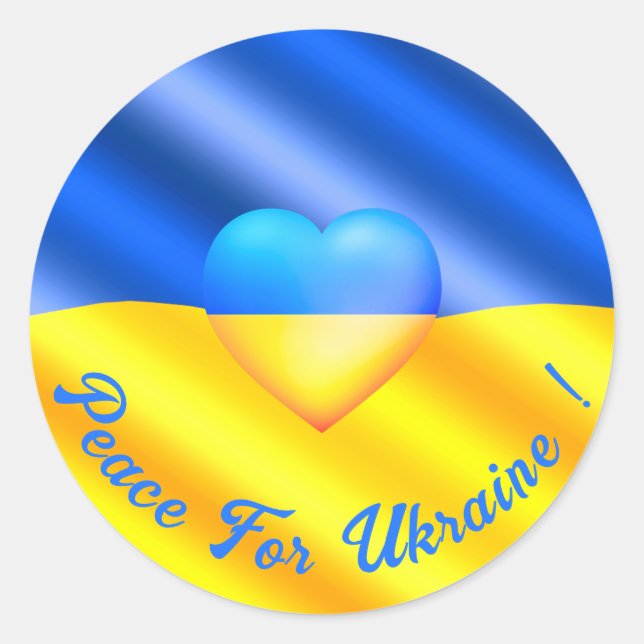 Peace For Ukraine Sticker Ukrainian Flag Freedom (Front)