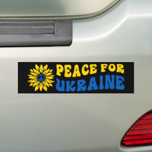 Peace For Ukraine Sunflower Bumper Sticker