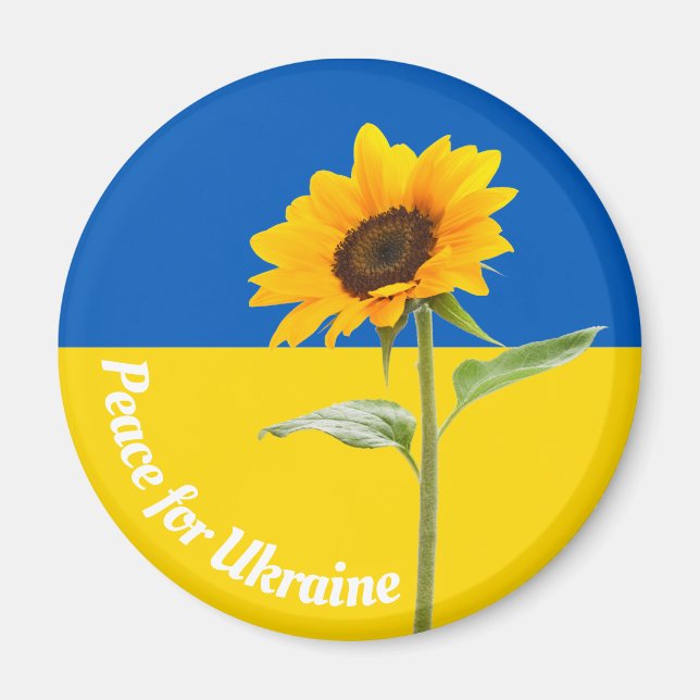 Peace for Ukraine Sunflower Flag Yellow & Blue Magnet (Front)