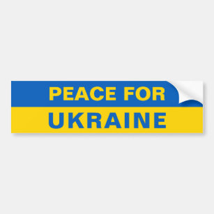 Peace For Ukraine Support Ukrainian Flag Bumper Sticker