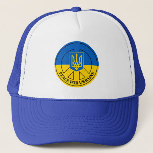Peace for Ukraine, Ukraine Flag, Emblem  Trucker Hat