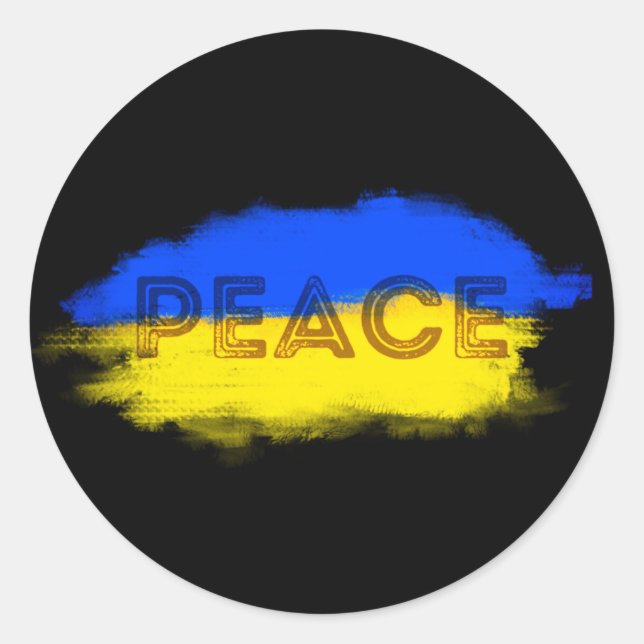 PEACE for Ukraine Ukrainian Anti War No War Classic Round Sticker (Front)