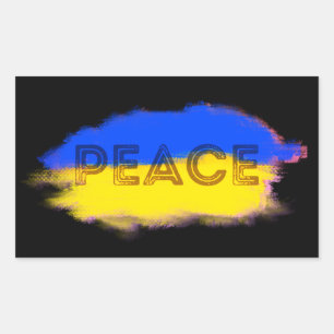 PEACE for Ukraine Ukrainian Anti War No War Rectangular Sticker
