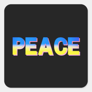 PEACE for Ukraine Ukrainian Anti War No War Square Sticker