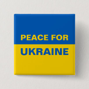 Peace for Ukraine Ukrainian Flag 15 Cm Square Badge